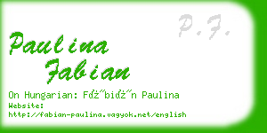 paulina fabian business card